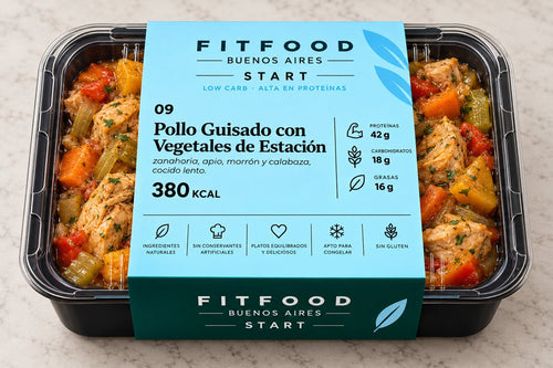 Pollo Guisado con Vegetales de Estación