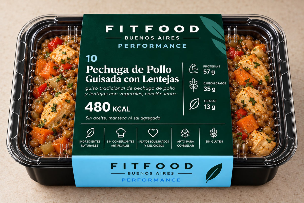 Pechuga de Pollo Guisada con Lentejas — línea PERFORMANCE