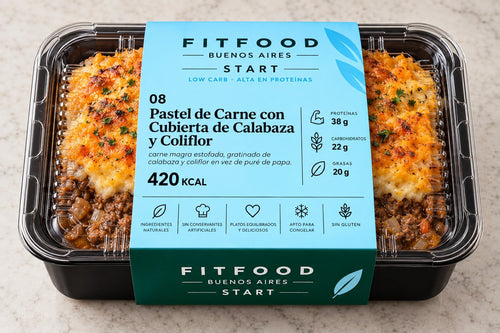 Pastel de Carne con Cubierta de Calabaza y Coliflor